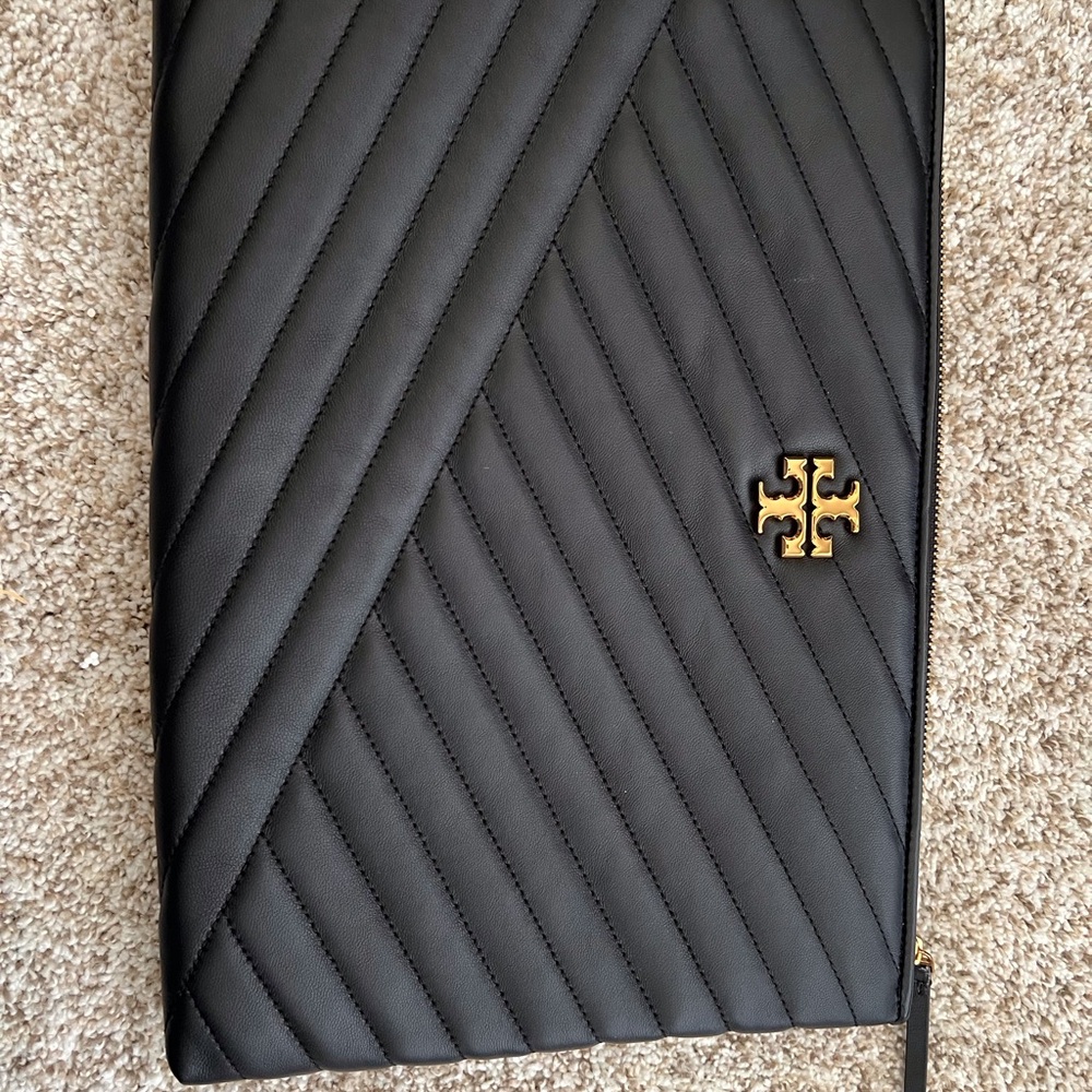 Tory Burch Black Quilted Clutch